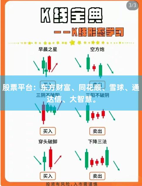 股票平台：东方财富、同花顺、雪球、通达信、大智慧。